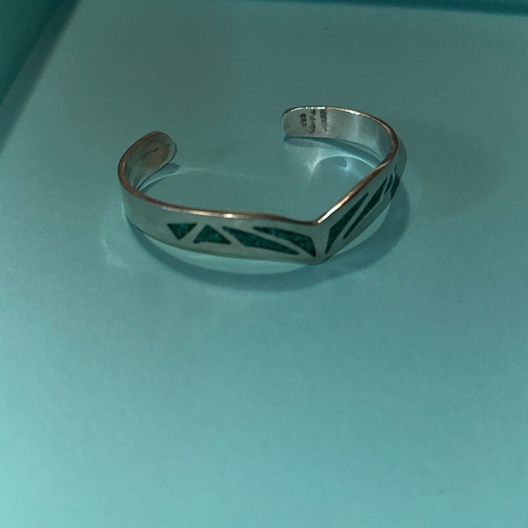 #18 STERLING TJ-67 INLAID TURQUOISE STONES CUFF BRACELET 925 MEXICO - Picture 5 of 16